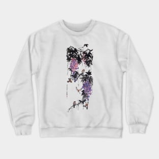 Birds playing around Grapes Crewneck Sweatshirt